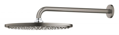 Верхний душ с настенным кронштейном Grohe Rainshower Cosmopolitan 310 (26066AL0) круглый, диаметр 310 мм, темный графит, матовый
