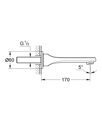 Излив для ванны Grohe Veris (13242000), хром