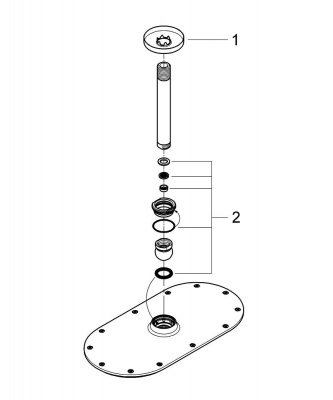 Верхний душ Grohe Rainshower Veris 300 (26069000) верхний душ 300 мм, с потолочным кронштейном 142 мм, хром