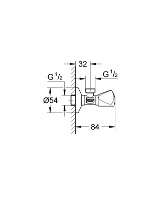 Угловой вентиль Grohe (22940000) 1/2", хром