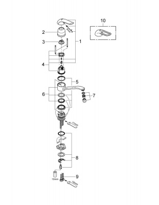 Смеситель Grohe Euroeco Special (32787000) однорычажный для мойки, рычаг 120 мм