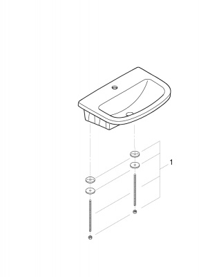 Раковина встраиваемая сверху Grohe Bau Ceramic (39422000) 56х40 см, с 1-м отверстием для смесителя по центру