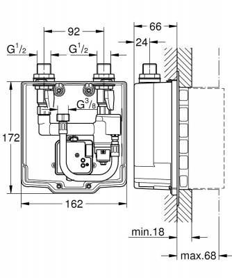 Монтажный ящик Grohe Eurosmart Cosmopolitan E (36336000) скрытый