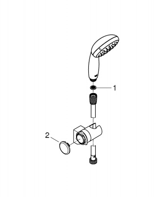 Душевой набор Grohe New Tempesta 100 II (2760110E) 2 режима, ограничитель расхода воды 5,7 л/мин, хром