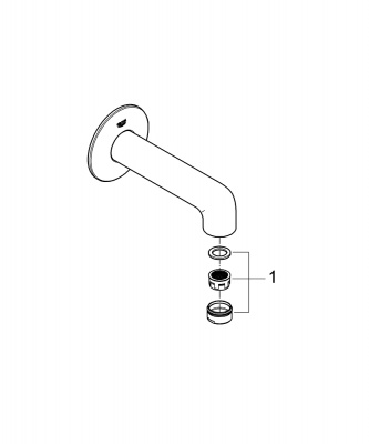 Излив для ванны Grohe BauClassic (13258000) длина 140 мм, хром