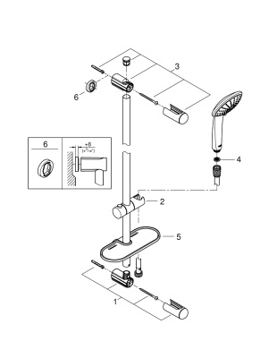 Душевой гарнитур Grohe Euphoria 110 Champagne (27227001) (900 мм), полуфиксированные крепления