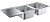 Мойка кухонная из нержавеющей стали с крылом и 2-мя чашами Grohe K500 (31588SD0) 116х50 см, под тумбу 80 см, клапан-автомат, нержавеющая сталь