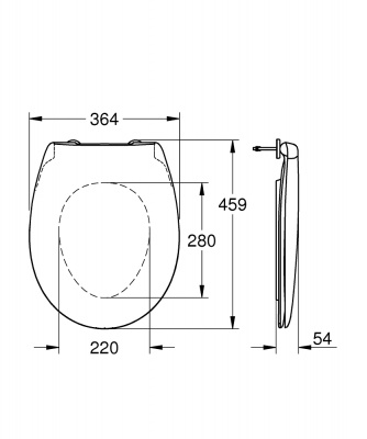 Сиденье для унитаза Grohe Bau Ceramic (39492000) быстросъемное, белое