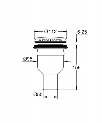 Сифон для душевого поддона Grohe Universal (49533000) диаметр 112 мм, вертикальный, хром