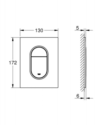 Накладная панель Grohe Arena Cosmopolitan S (37624SH0) для малого ревизионного короба 40911, альпин-белый