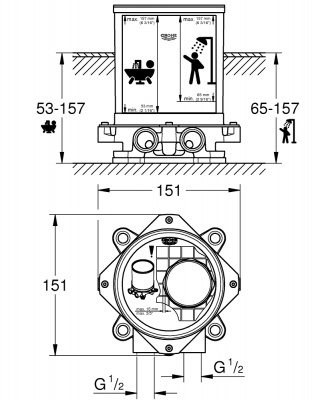 Механизм напольного смесителя Grohe (45984001)
