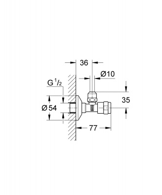 Вентиль Grohe Eggemann EGAPLUS (41263000) подсоединительный
