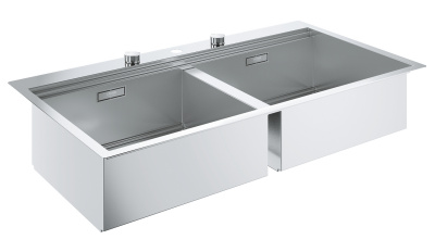 Мойка кухонная из нержавеющей стали Grohe K800 (31585SD0) 102х56 см, монтаж вровень со столешницей, клапан-автомат, нержавеющая сталь