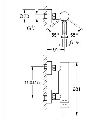 Смеситель Grohe Essence (33636001) для душа, хром