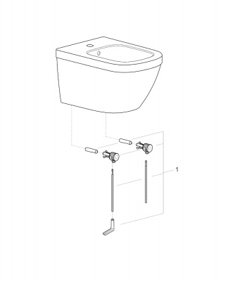 Биде подвесное Grohe Euro Ceramic (39208000) длина 54 см, с 1-м отверстием для смесителя, белое