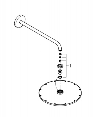 Верхний душ Grohe Rainshower Cosmopolitan 310 (26257000) диаметр 310 мм, с настенным кронштейном 422 мм, хром