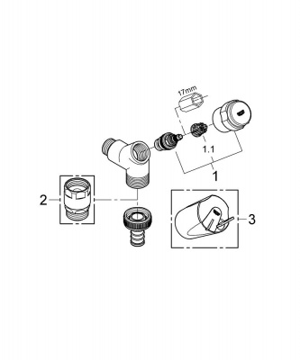 Подсоединительный вентиль Grohe Eggemann WAS (41010000)