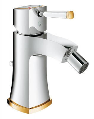 Смеситель Grohe Grandera (23315IG0) для биде, со сливным гарнитуром, хром с золотом