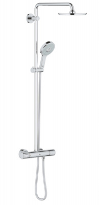 Душевая стойка с термостатом для душа Grohe Rainshower System 210 (27967000) верхний душ 210 мм, ручной душ Power&Soul, хром