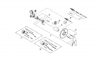 Смеситель Grohe Euroeco (32747000) для ванны, встраиваемый, включает встроенный механизм