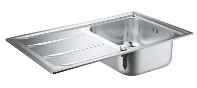 Мойка кухонная из нержавеющей стали с крылом Grohe K400 (31566SD0) 86х50 см, под тумбу 45 см, клапан-автомат, нержавеющая сталь