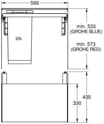 GROHE Blue Система сортировки отходов и мусора - 
60 см, 29 л