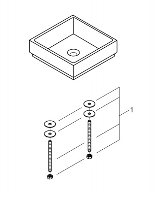 Раковина накладная Grohe Cube Ceramic PureGuard (3948200H) 40х40 см, с гигиеническим покрытием, без отверстия под смеситель