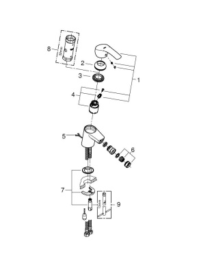 Смеситель Grohe Eurosmart new (32927002) для биде, с цепочкой, хром