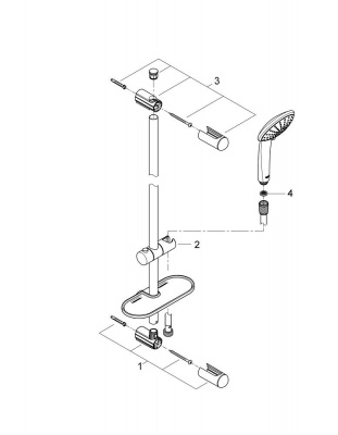 Душевой гарнитур Grohe Euphoria (27267001) однорежимный, с мыльницей, душевая штанга 900 мм, хром