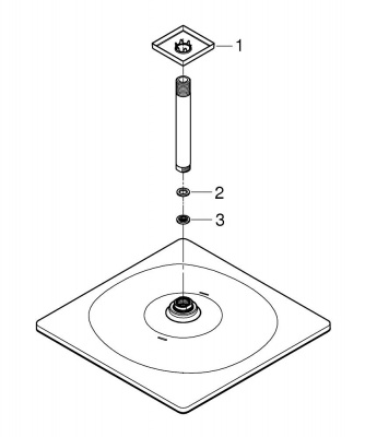 Верхний душ Grohe Rainshower 310 Mono Cube (26565000) 310х310 мм, 1 режим струи, с потолочным кронштейном 142 мм, хром
