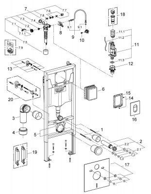 Инсталляция Grohe Rapid SL (38929000) 113 см, для подвесного унитаза в комплекте (4 в 1)