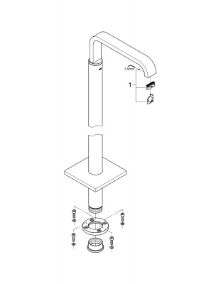 Излив Grohe Allure (13218000) для ванны, напольный монтаж, комплект верхней монтажной части для 45 984 000
